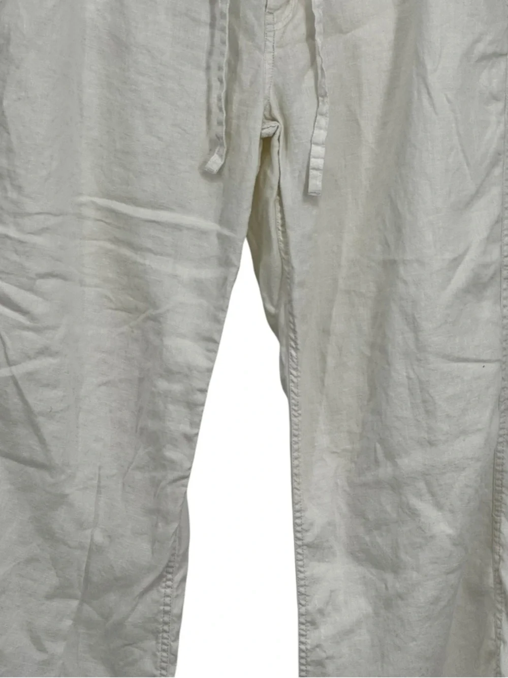Men’s Apt 9 Size 38 x 30 Off White 100% Linen Wider Leg Pants Beach Costal